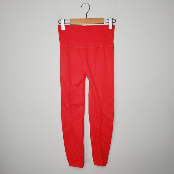 FREE PEOPLE Movement High Rise Orange Red Shanti Yoga Leggings - Picture 6 of 11